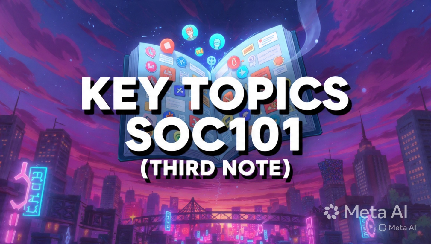 KEY TOPICS SOC101 (THIRD NOTE)